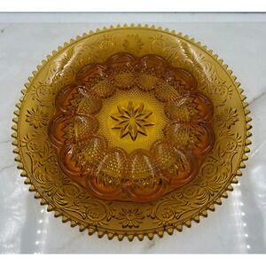 Tiara Sandwich Amber Glass Deviled Egg Plate Vintage 12 Slot Server 11 Inch